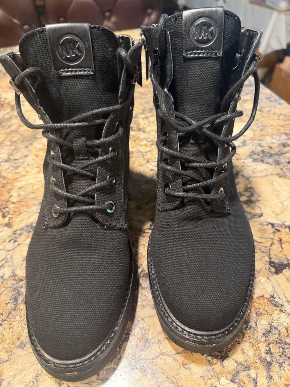 Michael Kors Black Canvas Lace-Up Men's Boots